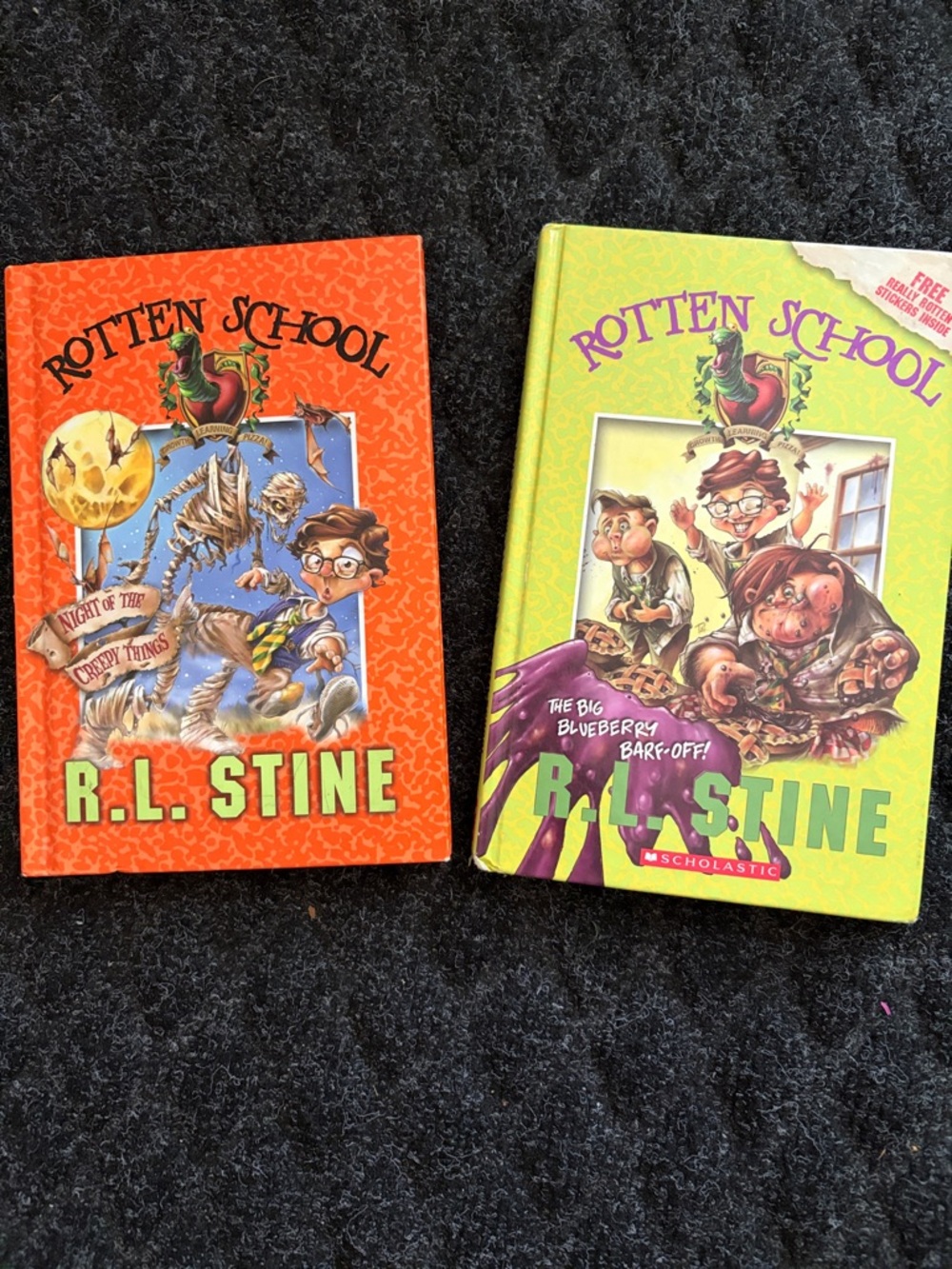 Scholastic RL STINE Rotten School Hardcover Pair kid Friendly Horror
